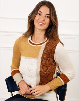 Pull fantaisie beige