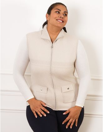 Gilet sans manches beige