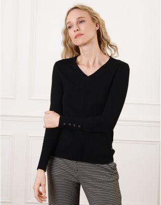Pull col V noir