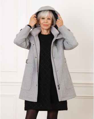 Manteau chic laine gris