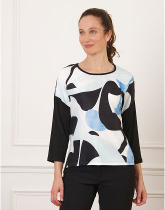 T-shirt noir bi matière