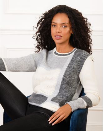 Pull fantaisie gris