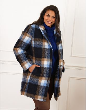 Manteau laine carreaux
