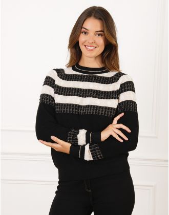 Pull chaud noir fantaisie