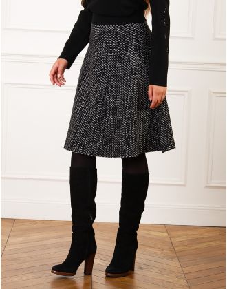 Jupe évasée maille gris