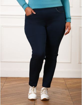 Jegging coton bleu 7/8ème