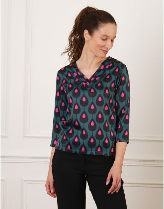 Blouse vert foncé motif