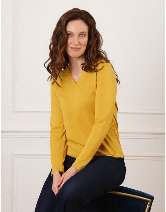 T-shirt ocre brillant