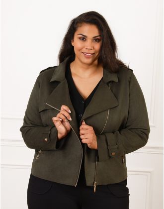 Perfecto suédine kaki