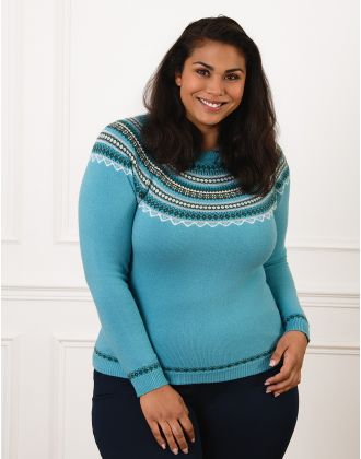 Pull motif jacquard ciel