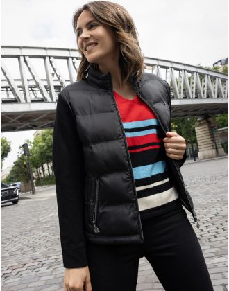 Veste bi-matière noire