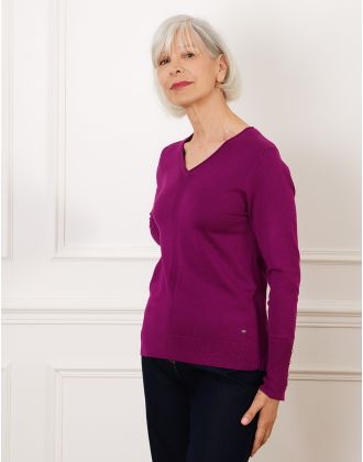 Pull col V violet