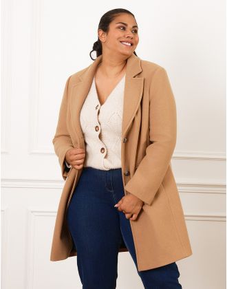 Manteau chic laine beige