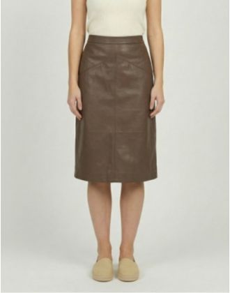 Jupe marron similicuir