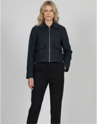 Veste zippée vert foncé