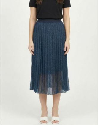 Jupe plissée motif bleu