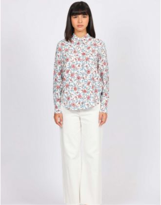 Chemisier écru fleuri