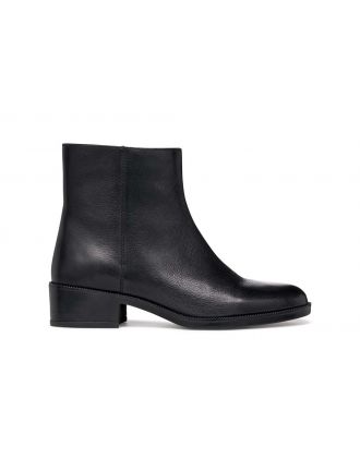 Bottines talon cuir noir