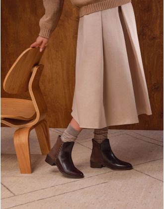 Bottines cuir marron
