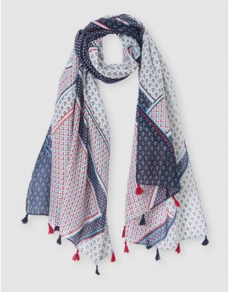 Foulard marin blanc bleu