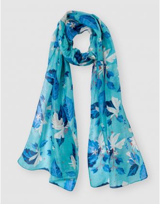 Foulard soie bleu