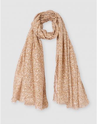 Foulard franges beige