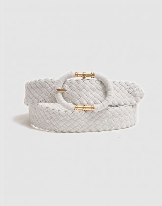 Ceinture tressée blanc