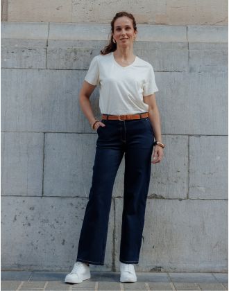 Jean large coton brut