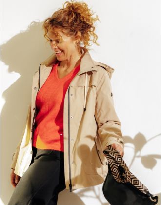 Parka déperlante beige