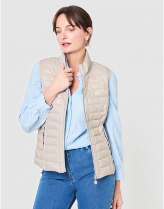 Veste sans manches beige