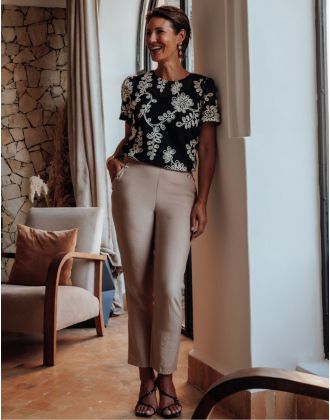 Pantalon tailleur crêpe