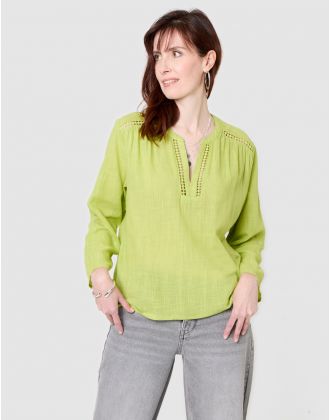 Blouse légère coton vert