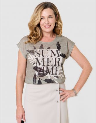 T-shirt imprimé kaki