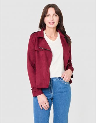 Perfecto suédine rouge