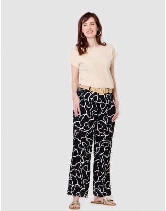 Pantalon léger motif noir