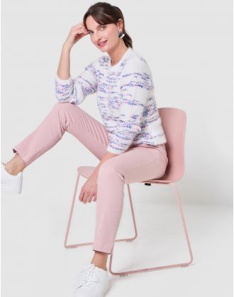 Pantalon 7/8è coton rose