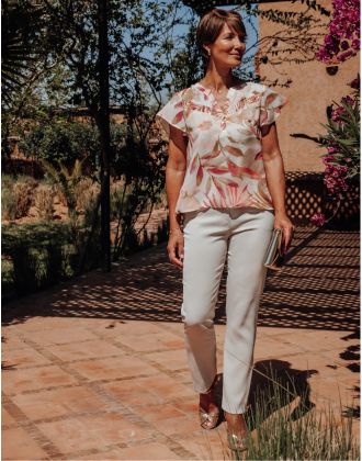 Pantalon tailleur beige