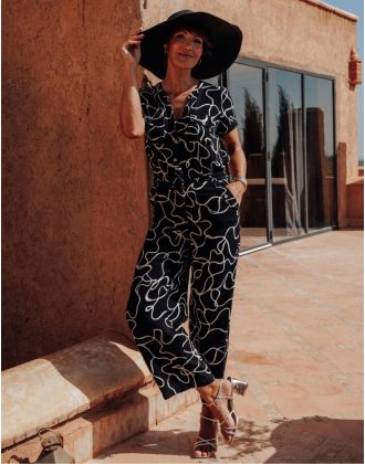 Combinaison imprimé noir