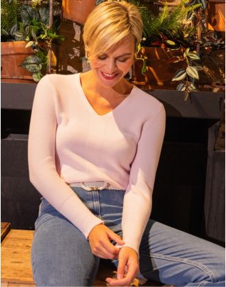 Pull fantaisie coton rose