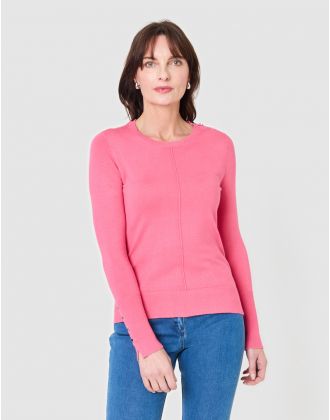 Pull maille fine rose