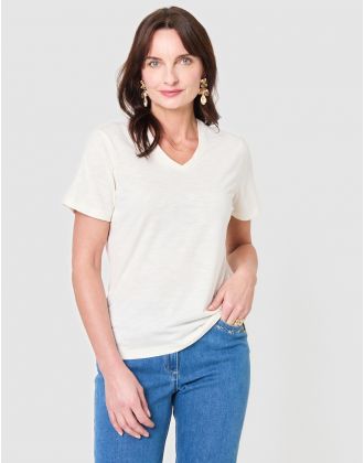 T-shirt coton modal écru