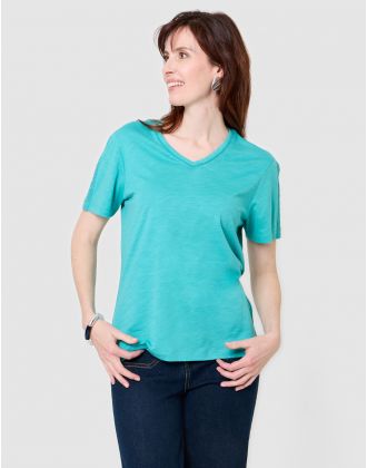 T-shirt coton modal bleu