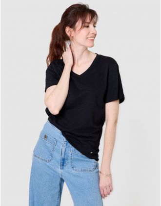 T-shirt coton modal noir