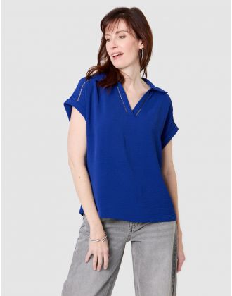 Blouse sans manches bleu
