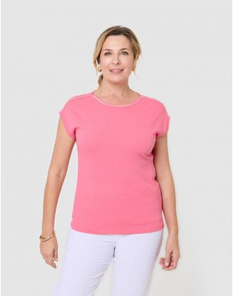 T-shirt coton lin rose