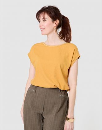 T-shirt coton lin jaune
