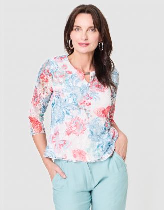 T-shirt dentelle motif