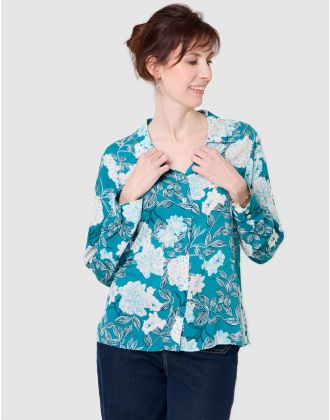 Chemisier imprimé bleu