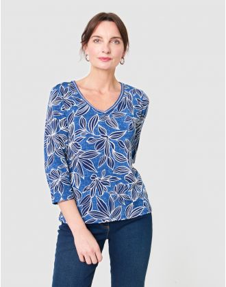T-shirt léger motif bleu