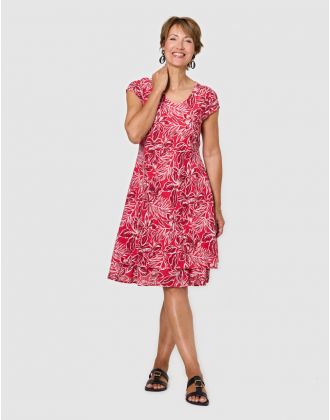 Robe motif coton rouge